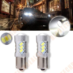 For 2PC 1156 BA15S 15 SMD 6000K Exterior Light Reverse Tail Replacement - Picture 1 of 6