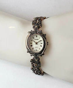 Reloj pulsera Pedre para mujer de plata de ley .925 y marcasita. Como nuevo. - Imagen 1 de 3