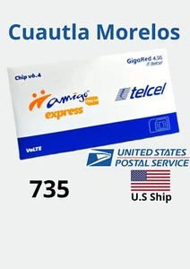 CARTE SIM TELCEL CUAUTLA Morelos LADA 735 PRÉACTIVE,APPELS ILLIMITÉS,SMS. - Photo 1 sur 7