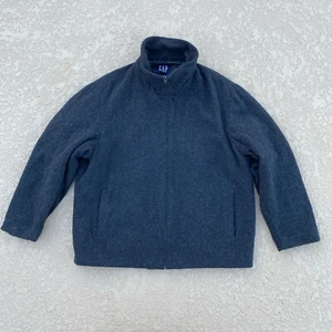 Gap Vintage 90s Y2K Wool Blend Collared Full Zip Quilted Lining Jacket XL - Picture 1 of 5