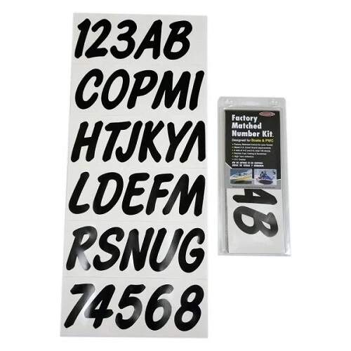 Hardline Products® 400 Series 3" Black Boat Registration Kit BLK400EC - Image 1 of 1