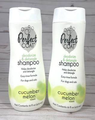 Perfect Coat шампунь огурец дыня дезодорировать распутать домашних животных собак кошек 16 унций (2 упаковки) - Изображение 1 из 4