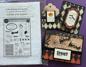 UNity Stamp Company August Kit of Month Halloween Fall Christmas Stamps & Cards - Picture 1 of 3