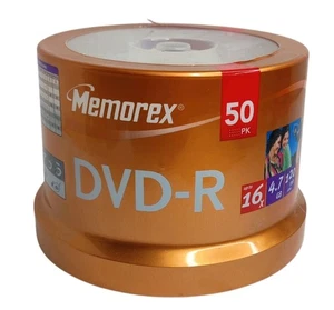 Memorex DVD-R 50-Pack Spindle 4.7GB 16X 120 Minutes SEALED NEW - Picture 1 of 5