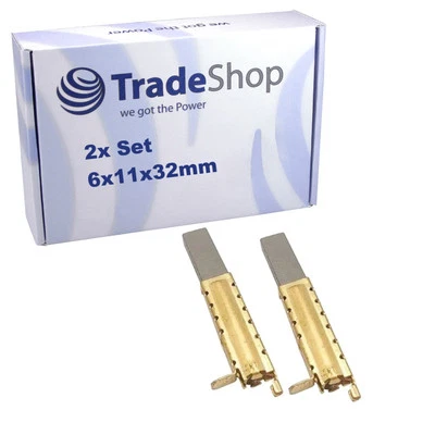 TRADE-SHOP 2x Motorkohlen Kohlebürsten 6 x 11 x 32mm für viele Staubsauger-Motoren