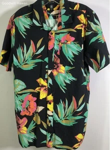 VOLCOM Multi-pattern Short Sleeve Button Hawaiian Aloha Shirt Men - Size M - Picture 1 of 3