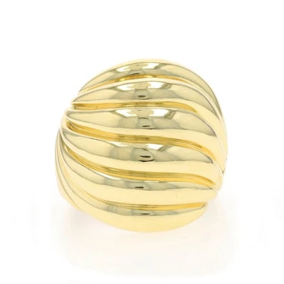 Anillo David Yurman Esculpido Cable Cúpula Distintiva Banda Oro Amarillo 18k Foto 1 de 4