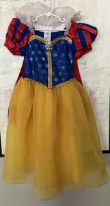 Disney Store Snow White Costume Dress Princess Child Size 5/6 w/ Attached Cape - Picture 1 of 5