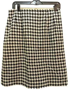 Falda forrada vintage años 90, espiga blanco y negro talla 12, hasta la rodilla Foto 1 de 4