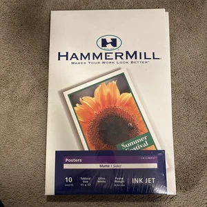 Lot Of 2 - Hammermill Matte 1 Sided 11x 17 Poster Paper, 10 Sheets New Sealed - Picture 1 of 4