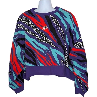 Sudadera polar Nike Sportswear Airloom LS pequeña de gran tamaño púrpura rojo XL Foto 1 de 4