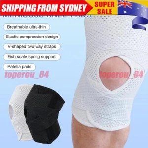 Knee Arthritis Support Brace Guard Stabilizer Strap Wrap Open Adjustable Sports - Picture 1 of 16