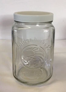 Golden Harvest Glaskanister mit weißem Kunststoff Schraubdeckel 7 1/4" hoch 52 Unzen - Bild 1 von 7