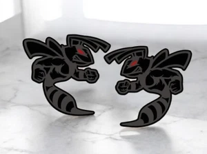 Hornet Badges Emblem BEE Red Eye, (2) BADGES, Fender Angry Agressive - Bild 1 von 3