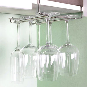 Hanging Wine Glass Rack Drinking Glasses Storage Holder Mounted on the shelf - Picture 1 of 3