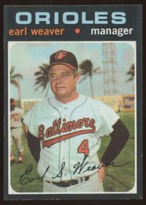 1971 Topps Earl Weaver #477 Baltimore Orioles