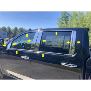 Polished Window Package 20pc fits 2020-24 Chevrolet Silverado 3500 HD Crew Cab - Picture 1 of 3