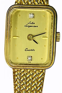VTG Jules Jurgensen Watch 4765 Gold Plated Quartz Italy Ladies 7in Works - Picture 1 of 14
