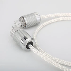 15 AWG OCC versilbertes Audio Netzkabel US EU Schuko Stecker AC Hauptversorgungskabel - Bild 1 von 9