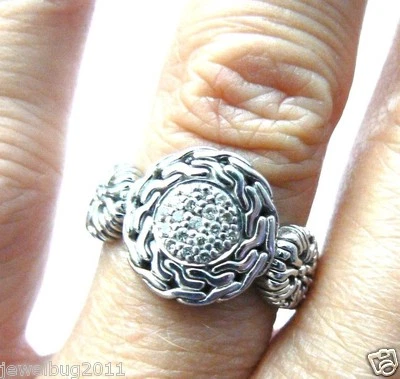 Anillo de cable de diamantes John Hardy ¡tan bonito! Buen Estado~ Talla 7 Foto 1 de 4
