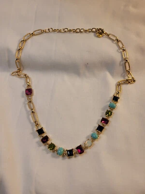 RJ Graziano gold tone multi colored stones necklace 23" - Изображение 1 из 4