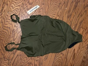 Top de baño Tankini Septangle para mujer talla 16 verde negro (WTF11) - Imagen 1 de 3
