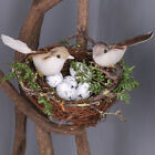 Artificial Bird Nest with Birds and Eggs for Outdoor Decor
