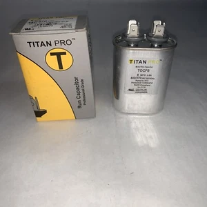 TOCF6 TITAN PRO Run Capacitor 6 MFD 440/370 Volt Oval - Picture 1 of 5