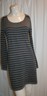 Ann Taylor Loft Womens Sweater Dress Tunic Gray  Striped Long Sleeve Sz M