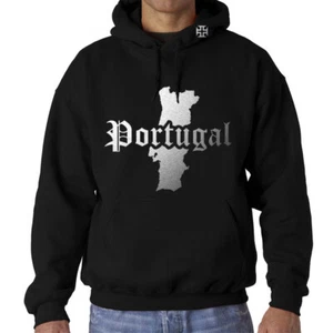 Sweat Capuche Portugal Noir et Argent Métallisé - Imagen 1 de 1
