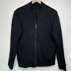 Cos Men Full Zip Jacket Small Black Crewneck Pockets Minimalist Classic Cotton