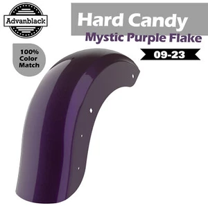 Hard Candy Mystic Purple Flake Holeshot Chopped Rear Fender Fits Harley - Picture 1 of 7