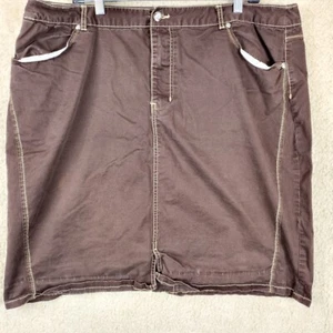 Womens Midi Pencil Skirt Plus Size 24W Brown 4 Pocket JMS - Picture 1 of 14