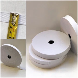 White Premium Quality 2/2.5 cm Flat Cord Stretch Elastic Tailoring Sewing Crafts - Picture 1 of 5