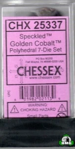 Chessex 7 Set Speckled "Golden Cobalt" - Picture 1 of 3