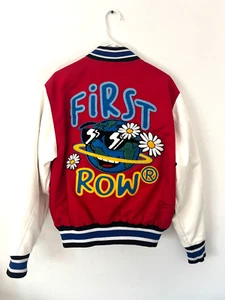 First Row Mens Large Red Button Varsity Hippie Sunny World Jacket /7A - Picture 1 of 5
