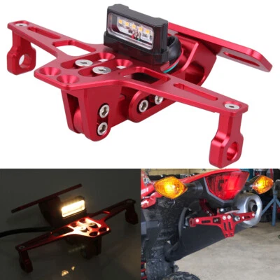 Kit eliminador de guardabarros soporte matrícula motocicleta montaje ordenado trasero luz LED Foto 1 de 4