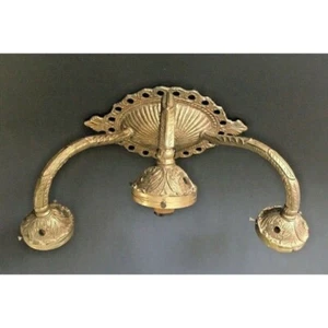 Vintage Bath Estate Light Bracket Ornate Brass design Decor 14 " Arm Span F - Picture 1 of 4