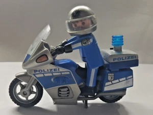 PLAYMOBIL Motorradpolizist Polizei Polizist Motorrad mit Blaulicht komplett - Bild 1 von 3