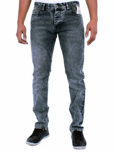 Pantalón de mezclilla Enzo para hombre calce ajustado cómodo pantalón ajustado para hombre Reino Unido - Imagen 1 de 16