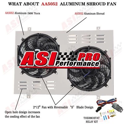 For 1985-1997 Ford F-150 F-100 F-250 F350 Bronco V8 Aluminum Radiator Shroud Fan Foto 1 de 4