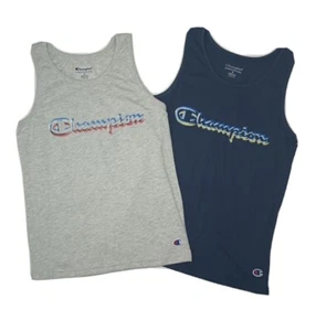 2 New Champion Boys Athletic Muscle T-Shirt Gray / Blue Sz Large - Picture 1 of 6