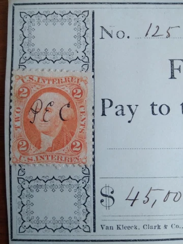 Lot 4 Old Bank Checks 1870-1873 First National,Plainfield,NJ Revenue stamps,Used Cover