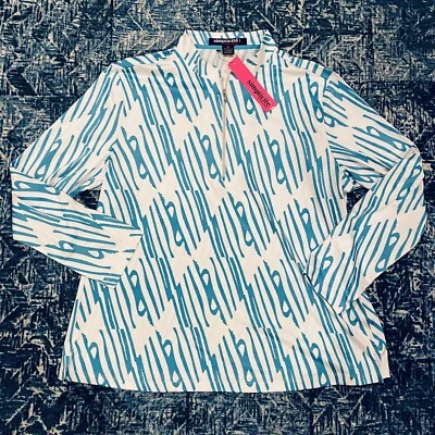 Jersey Simplicite by Jamie Sadock Golf 1/4 Cremallera Manga Larga Blanco Verde Talla XL Foto 1 de 3