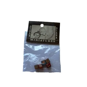 70er Jahre Diana Inc. Miniaturen Holz Puppenhaus Zubehör 5 Holzbausteine NEU - Bild 1 von 9