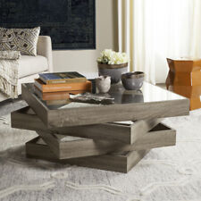 SAFAVIEH Anwen Mid-Century Geometric Wood Coffee Table | Light Grey |