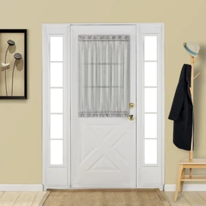 Glass Door Panel Window Curtain Elegant Solid W25 X L40 Rod Pocket Sheer Curtain - Picture 1 of 7