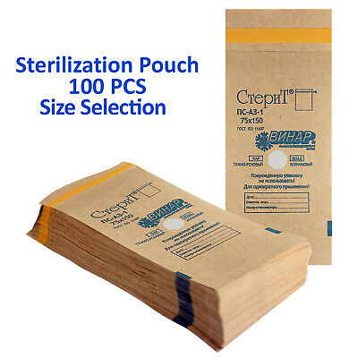Dental Lab Medical Hot Air Sterilization Self-Sealing Pouch For Selection 100pcs • 20.90$