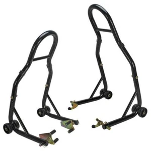 Extreme Max Sport Bike Motorcycle Paddock Stand Front + Rear Spool-Style Black - Picture 1 of 5
