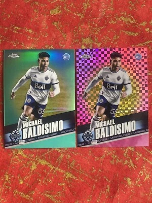 2022 Topps Chrome MLS Michael Baldisimo Aqua Refractor /299 & Pink X-Fractor 196 - Image 1 of 3